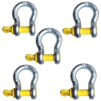 Premium Quality G80 Alloy Steel 1 Ton Screw Pin Type Bow Shackle (Pack of 5)