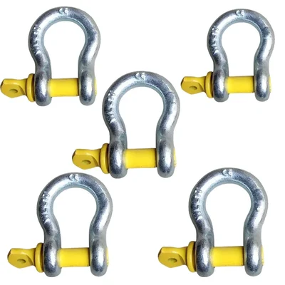 Heavy Duty G80 Alloy Steel 2 Ton Screw Pin Type Bow Shackle For Lifting (Pack Of 5)
