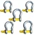 Heavy Duty G80 Alloy Steel 2 Ton Screw Pin Type Bow Shackle For Lifting (Pack Of 5)