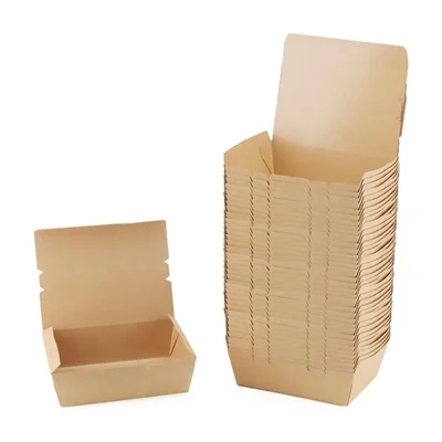 POCHEON® 50 pcs 1250 ml Disposable Kraft Paper Boxes(Color-Brown)