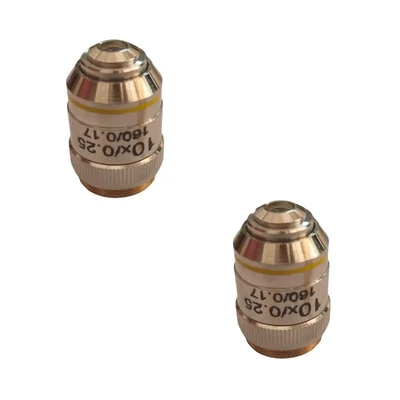SBT Instruments Set of 2pcs, 10x Microscope Brass Objective with Brass Caps for Laboratory