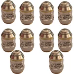 SBT Instruments Set of 10pcs, 10x Microscope Brass Objective with Brass Caps for Laboratory