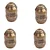 SBT Instruments Set of 4pcs, 10x Microscope Brass Objective with Brass Caps for Laboratory