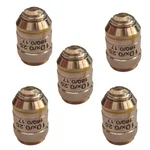 SBT Instruments Set of 5pcs, 10x Microscope Brass Objective with Brass Caps for Laboratory