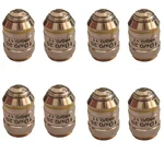SBT Instruments Set of 8pcs, 10x Microscope Brass Objective with Brass Caps for Laboratory