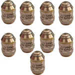 SBT Instruments Set of 9pcs, 10x Microscope Brass Objective with Brass Caps for Laboratory
