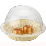 24 inch Round Bread Basket with Roll Top Lid For Catering Services, Hotel Breakfast Buffets, Bakery and Café Displays