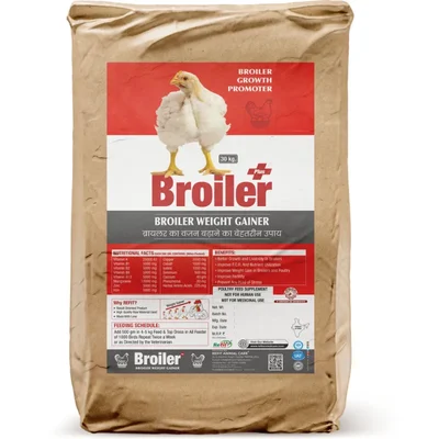 Broiler+ Weight Gainer Poultry Feed Supplement 30 Kg, FCR Growth Promoter for Chicken, Chicks and Birds.