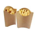 Premium Kraft Paper Disposable Brown French Fry Container for Food Takeaway, Picnics