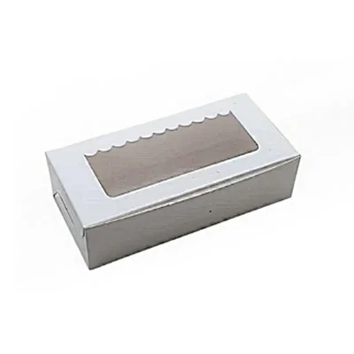 100 Pcs 6x6x2 Inch 320 GSM Window Brownie Box - For 4 Brownies|| Ideal for Twin Brownies, Sliced Cakes, Bakery Takeaway