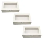 100 Pcs, 9x6x2 Inch 320 GSM Window Brownie Box for 6 Brownies|| Ideal for Twin Brownies, Sliced Cakes, Bakery Takeaway