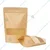 50 gm, 10x15 cm Brown Reusable Kraft Paper Storage Ziplock Pouch with Transparent Window (Pack-100 pcs)
