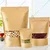 50 gm, 10x15 cm Brown Reusable Kraft Paper Storage Ziplock Pouch with Transparent Window (Pack-100 pcs)
