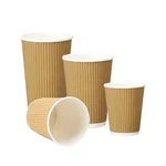 1500 Pcs, 210ml Brown Ripple Cup for Coffee, Tea and Drinks Serving and Takeaway