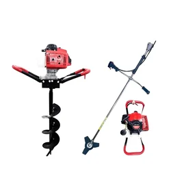 Greenleaf 68cc 2 in 1 Earth Auger  / Post hole digger & Brush Cutter with 6 inch Drill Bit and other Free Accessories