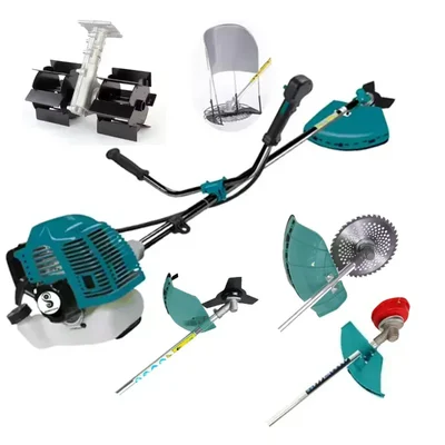 GRAMSTRONG Heavy Duty 2 Stroke 52 CC Sidepack Brush Cutter With Tiller / Weeder Attachment