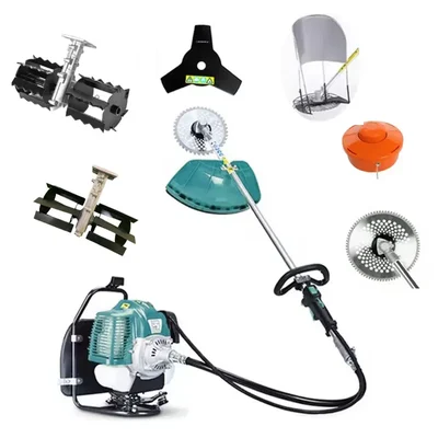 GRAMSTRONG 5 In 1 Multi Attachment 4 Stroke Backpack Brush Cutter With Wave & Cross Blade Tiller Combo