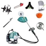 GRAMSTRONG Heavy Duty 6 In 1 Multi Attachment 4 Stroke Backpack Brush Cutter With Tiller, Hedge Trimmer & Chainsaw Attachment