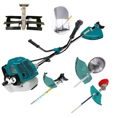 GRAMSTRONG Premium 2 Stroke 52 CC Sidepack Brush Cutter With Wave Type Weeder Attachment