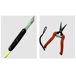 Unison Graft & Harvest Duo Set : 2 Blades Budding Knife & Straight Fruit Cutter, for Precision Gardening Tasks.