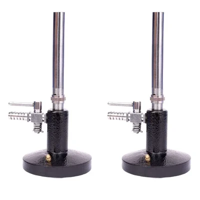 Pack of 2 Pcs Bello Bunsen Burner With Stop Cock And Brass Pipe for Lab Usage