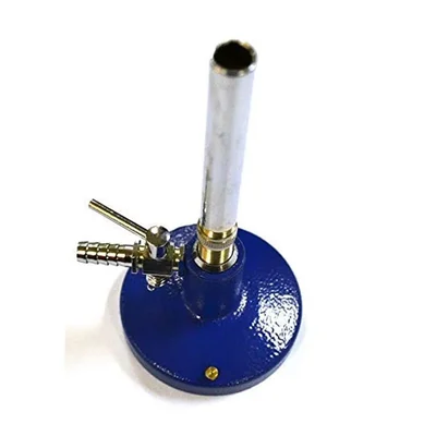 COMETEK Laboratory Bunsen Burner with Integrated Gas Stopcock Valve with Cast Iron Base and Chrome Plated Brass Pipe
