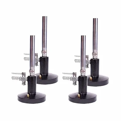 SBT Instruments 4pcs Bunsen Burner with Stop Cock and Brass Pipe for Lab Use
