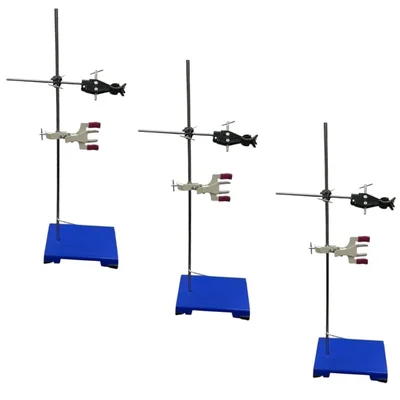 SBT Instruments 3pcs Iron Burette Stand/ Retort Stand with Heavy Base, Rod with Fisher Clamp for Laboratories 