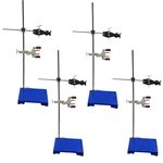 SBT Instruments 4pcs Iron Burette Stand/ Retort Stand with Heavy Base, Rod with Fisher Clamp for Laboratories 