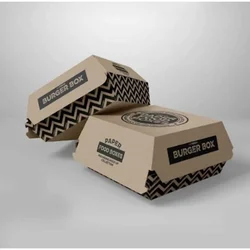 Bio-Degradable Kraft Paper Takeaway Burger Boxes(Pack-25 pcs)