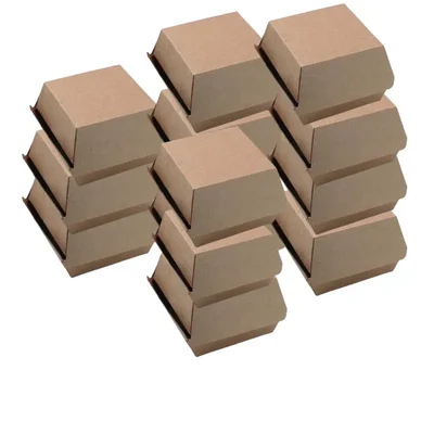 Bio-Degradable Kraft Paper Takeaway Burger Boxes(Pack-50 Pcs)