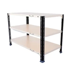 ALIJA 24 x 35 x 18 Inches 3 Shelves Multipurpose Storage Rack With Accessories (Color-Red and Ivory,Gauge-22 gauge shelves, 16 gauge angle)