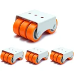 ATC (C-045) Plate type 30mm Height Radius Flat Steel & Plastics Six Caster Wheel (Pack of 4)