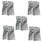 DSY Pack of 5 BC-grade Split Leather Dandakoli Style Welding Gloves- 13 Inch,Heat & Abrasion Protection | Industrial Use