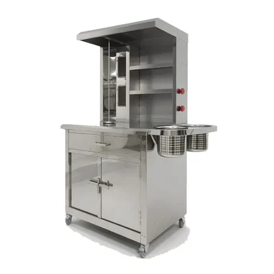 Shawarma Machine Cabinet Model, Vertical Rotisserie Grill with Enclosed Body