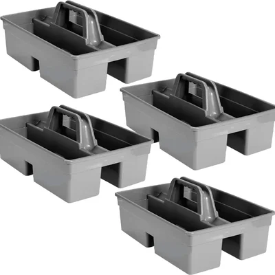 Pack of 20, Plastic Caddy Basket, Multi-Compartment Housekeeping, Cleaning Supplies & Tool Storage