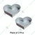 Aluminium 6 inch (Pack of 2) Heart Shape Cake Mould For Bakery Use