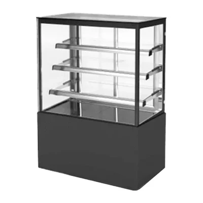Elanpro EDC 702 F3 Stainless Steel Refrigerated Cake Showcase - Flat Glass