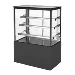 Elanpro EDC 702 F3 Stainless Steel Refrigerated Cake Showcase - Flat Glass