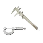 COMETEK 12.5cm Vernier Caliper and 25mm Screw Gauge Micrometer Precision Measuring Tool Combo Set for Lab Use