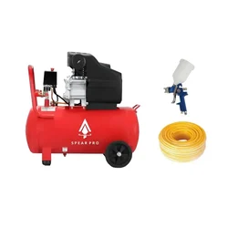 Spear 10 Liters Air Compressor, 1 HP Motor Combo with Paint Gun and 3 Meters Hose Pipe (1 Year Warranty)