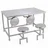 Premium Quality 4 Seater Canteen Table Stool Set With Stainless Steel Body