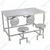 Premium Quality 4 Seater Canteen Table Stool Set With Stainless Steel Body