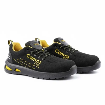 Canvas Club PARMA Safety Shoe, Stainless Steel Toe Cap, Double Density PU Sole With Popcorn Insert(Size-7)