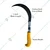 Serrated Sickle of 8 inch Carbon Steel Blade with Virgin Nylon Handle (Pack of 2)