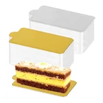 Pack of 100 Pcs Rectangle Shape Card Board Pastry Base (Silver 50 Pcs and Golden 50 Pcs)