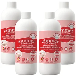 4 Pack of Zimmer Aufraumen (450ml x 4pcs) Carpet Shampoo Disinfectant Concentrate for All Type of Upholstery Cleaning