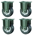 Premium Quality 125 x 32 mm 350 Kg Load Capacity PU Fix Castor Wheel, Plate Size 2.5 mm (Pack Of 4 Pcs)