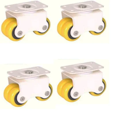 Ackwheel 4 Pcs 30 mm Four Moving Castor Wheel, 120 Kg Load Capacity,14 Gauge Steel Plate & 45 mm Overall Height