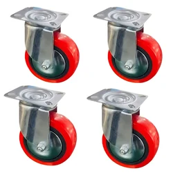 Heavy Duty 4 Inch 100-150 Kg Load Capacity Plate Type Castor Wheel (Pack Of 4)